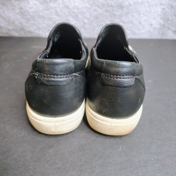 ECCO Soft 7 Leather Snakeskin Black Slip On Sneakers Shoes Size 39 (8-8.5) - Picture 3 of 10